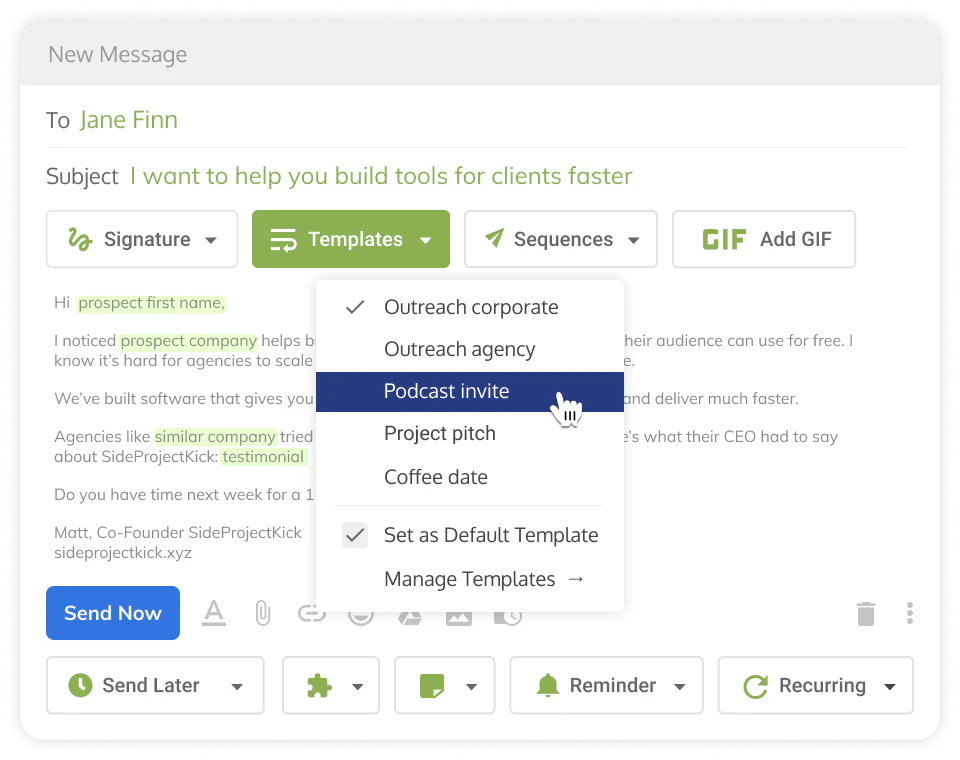 screenshot of Right Inbox